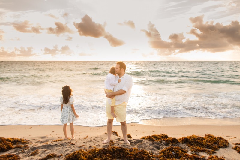 Father Standing by the Seashore